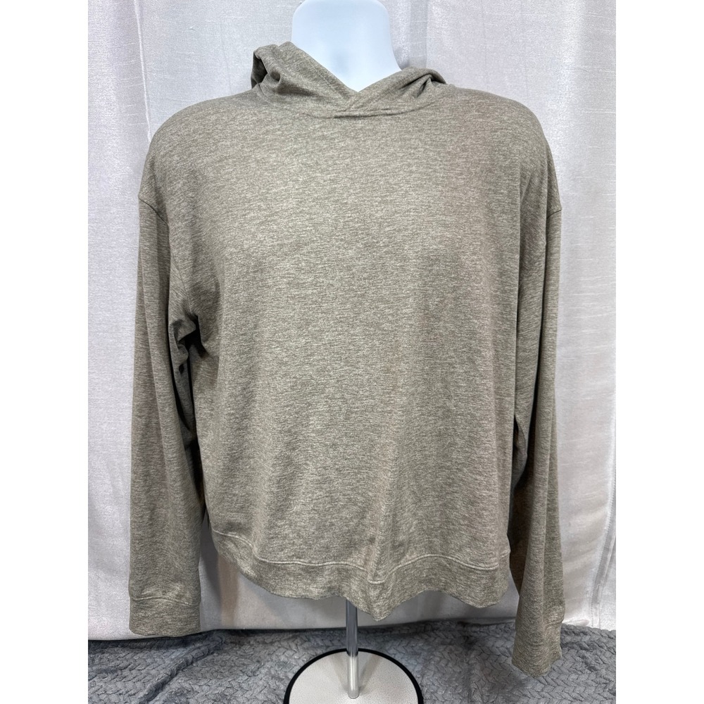 Lululemon Mens City Sweat Pullover Hoodie Heathered Khaki Green Activewear M